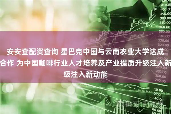 安安查配资查询 星巴克中国与云南农业大学达成战略合作 为中国咖啡行业人才培养及产业提质升级注入新动能